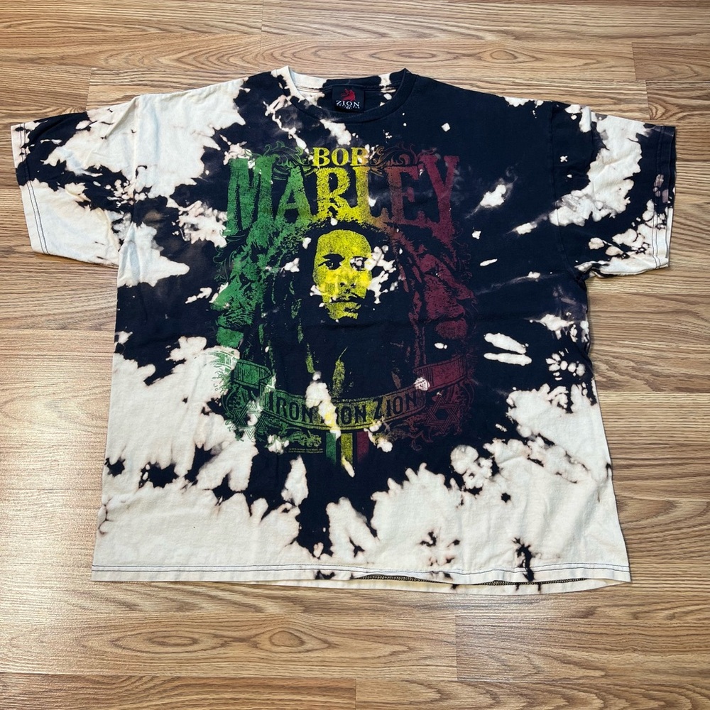 Others Follow Tie-Dye Bob Marley Shirt - Black and Cream